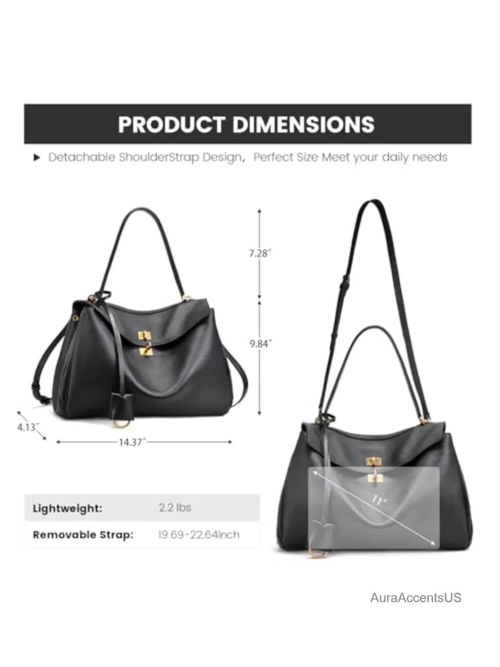 Genuine Leather Tote Bag Women's Handbag Top-Handle Satchel Shoulder Purse